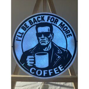 Terminator I’LL BE BACK 3D Printed wall Lamp with remote coffee lover edition